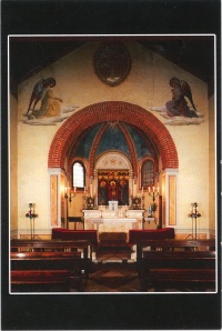 La Chiesa di Sant'Ambrogio in una cartolina realizzata per il 140° del Comune - dall'archivio foto della Biblioteca Civica